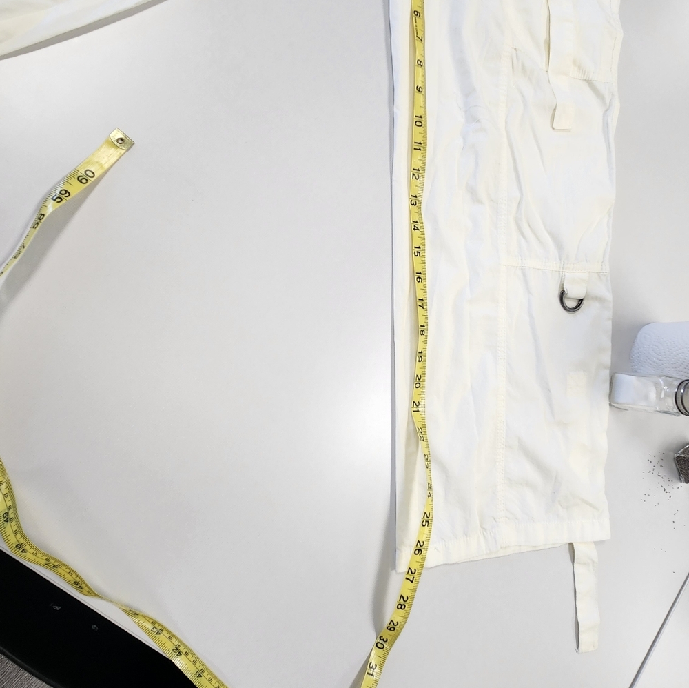 NWT-Women's White Cargo Track Pants - Picture 11 of 11